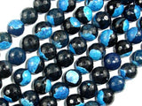 Agate Beads, Blue & Black, 10mm Faceted Round-Agate: Round & Faceted-BeadXpert