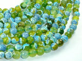 Agate Beads, Blue & Green, 8mm(8.4mm) Faceted-Agate: Round & Faceted-BeadXpert