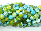 Agate Beads, Blue & Green, 8mm(8.4mm) Faceted-Agate: Round & Faceted-BeadXpert