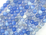 Fire Agate Beads, Blue & White, 6mm Faceted Round Beads-Agate: Round & Faceted-BeadXpert