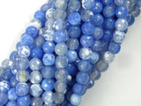 Fire Agate Beads, Blue & White, 6mm Faceted Round Beads-Agate: Round & Faceted-BeadXpert