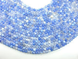 Fire Agate Beads, Blue & White, 6mm Faceted Round Beads-Agate: Round & Faceted-BeadXpert