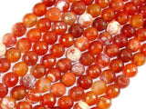 Fire Agate Beads, Orange & White, 8mm Faceted Round-Agate: Round & Faceted-BeadXpert