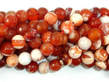 Fire Agate Beads, Orange & White, 10mm Faceted Round-Agate: Round & Faceted-BeadXpert