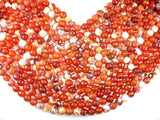 Fire Agate Beads, Orange & White, 10mm Faceted Round-Agate: Round & Faceted-BeadXpert