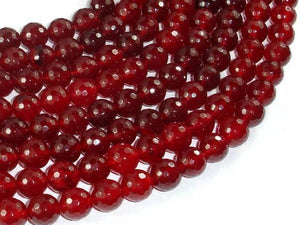 Red Jade Beads, Faceted Round, 10mm-Gems: Round & Faceted-BeadXpert