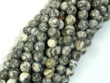 Gray Picture Jasper Beads, 6mm Round Beads-Gems: Round & Faceted-BeadXpert