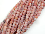 Matte Dragon Vein Agate - Orange & Red, 4mm Round Beads-Agate: Round & Faceted-BeadXpert