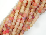 Frosted Matte Agate - Peach, 4mm Round Beads-Agate: Round & Faceted-BeadXpert