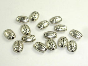 Ladybug Spacer, Zinc Alloy, Antique Silver Tone 30pcs-Metal Findings & Charms-BeadXpert