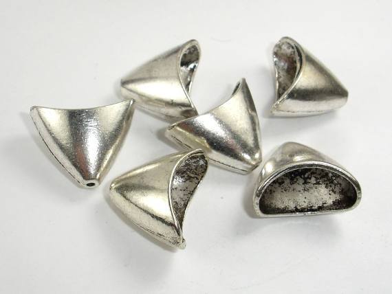 Bead Cones, Zinc Alloy Jewelry Findings, Antique Silver Tone 10pcs-Metal Findings & Charms-BeadXpert