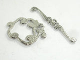 Metal Toggle Clasps, Antique Silver Tone, Ring, 4 sets-Metal Findings & Charms-BeadXpert