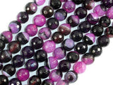 Agate Beads, Pink & Black, 10mm Faceted-Agate: Round & Faceted-BeadXpert