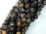 Mexican Black White Zebra Agate, 8mm Round Beads-Gems: Round & Faceted-BeadXpert