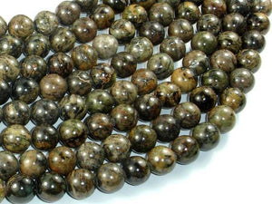 Orange Dendritic Jade Beads, 10mm Round Beads-Gems: Round & Faceted-BeadXpert