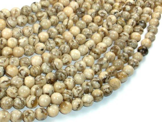 Feldspath Beads, Tiger Jasper Beads, 6mm-Gems: Round & Faceted-BeadXpert