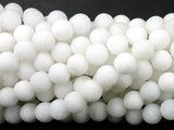 Matte White Jade Beads, 8mm Round Beads-Gems: Round & Faceted-BeadXpert