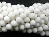 Matte White Jade Beads, Round, 10mm-Gems: Round & Faceted-BeadXpert