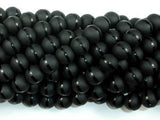 Matte Black Onyx with Polished Line, 10mm Round Beads-Gems: Round & Faceted-BeadXpert