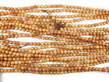 Taxus Chinensis Wood Beads, 6mm Round Beads-Wood-BeadXpert
