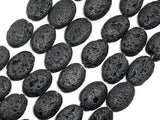 Black Lava, 13x18mm Oval Beads, 15 Inch-Gems:Oval,Rectangle,Coin-BeadXpert