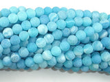Frosted Matte Agate - Sea Blue, 6mm Round Beads-Agate: Round & Faceted-BeadXpert