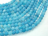 Frosted Matte Agate - Sea Blue, 6mm Round Beads-Agate: Round & Faceted-BeadXpert