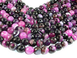 Agate Beads, Pink & Black, 10mm Faceted-Agate: Round & Faceted-BeadXpert