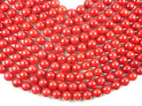 Red Bamboo Coral Beads, 12mm Round Beads-Gems: Round & Faceted-BeadXpert