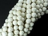 White Lava Beads, 6mm(6.3mm) Round Beads-Gems: Round & Faceted-BeadXpert