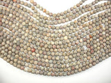 Matte Fossil Jasper Beads, 6mm Round Beads-Gems: Round & Faceted-BeadXpert