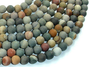 Matte Polychrome Jasper, 8mm Round Beads-Gems: Round & Faceted-BeadXpert