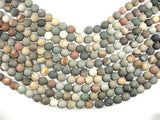 Matte Polychrome Jasper, 10mm Round Beads-Gems: Round & Faceted-BeadXpert