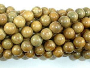 Green Sandalwood Beads, 10mm Round Beads-Wood-BeadXpert