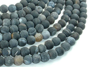 Frosted Matte Agate - Gray, 8mm Round Beads-Agate: Round & Faceted-BeadXpert