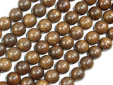 Gold Phoebe Ebony Beads, Gold Wire Sandalwood, 10mm Round Beads-Wood-BeadXpert