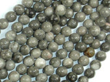 Black Fossil Jasper Beads, 6mm (6.3mm) Round Beads-Gems: Round & Faceted-BeadXpert