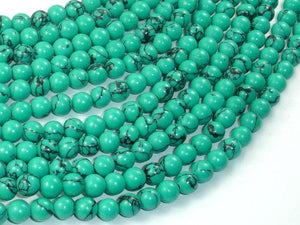 Howlite Turquoise Beads Green, 6mm Round Beads-Gems: Round & Faceted-BeadXpert