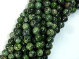 Dendritic Green Jade Beads, 8mm Round Beads-Gems: Round & Faceted-BeadXpert