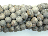 Matte Fossil Jasper Beads, 10mm, Round Beads-Gems: Round & Faceted-BeadXpert