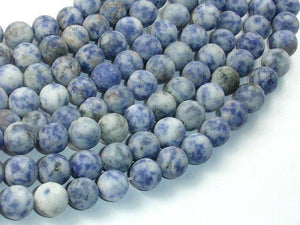 Matte Blue Spot Jasper Beads, 10mm Round Beads-Gems: Round & Faceted-BeadXpert