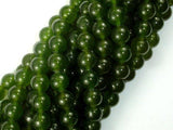 Jade Beads, Olive Green, 8mm Round Beads-Gems: Round & Faceted-BeadXpert