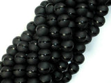 Matte Black Onyx with Polished Line, 10mm Round Beads-Gems: Round & Faceted-BeadXpert