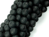 Matte Black Onyx Beads, 10mm Faceted Round-Gems: Round & Faceted-BeadXpert