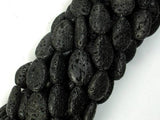 Black Lava, 13x18mm Flat Teardrop Beads-Gems: Nugget,Chips,Drop-BeadXpert