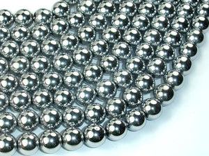 Hematite Beads, Silver, 10mm Round Beads-Gems: Round & Faceted-BeadXpert