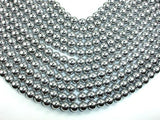 Hematite Beads, Silver, 10mm Round Beads-Gems: Round & Faceted-BeadXpert