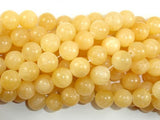Yellow Jade Beads, Round, 12mm (11.5 mm)-Gems: Round & Faceted-BeadXpert