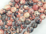 Rain Flower Stone, Pink, Gray, 10mm Round Beads-Gems: Round & Faceted-BeadXpert