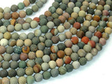 Matte Polychrome Jasper, 6mm Round Beads-Gems: Round & Faceted-BeadXpert